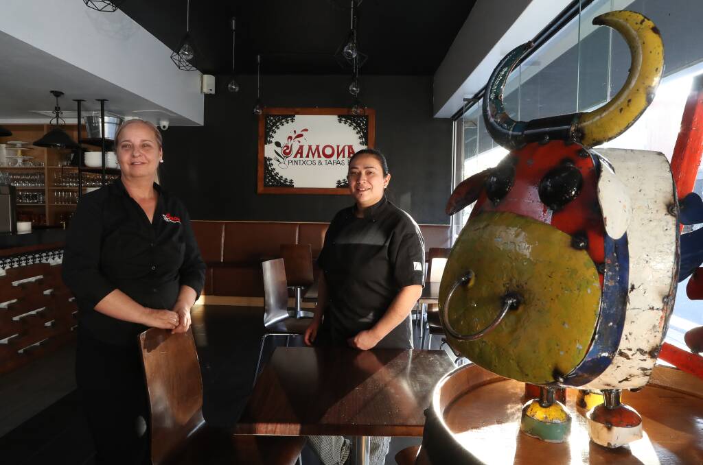 Blanca Azabal and Sujey Sandoval in their Wollongong restaurant Amona Pintxos Tapas Bar. It opens July 25. Picture: Robert Peet