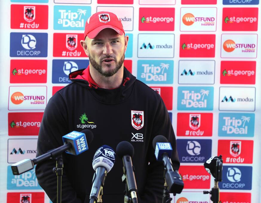 DIRECT: Interim Dragons coach Dean Young. Picture: Dragons Media