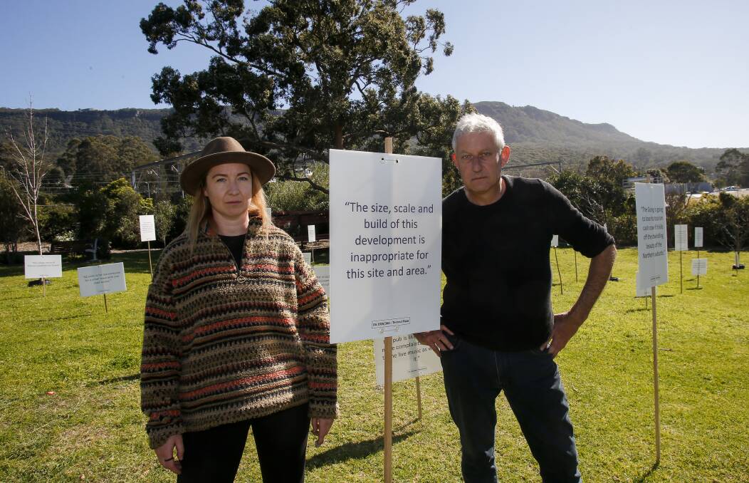 WRONG SPOT: Local residents Louise Wellington and Stephen La Bas helped lead a community campaign against the Thirroul Plaza development.
