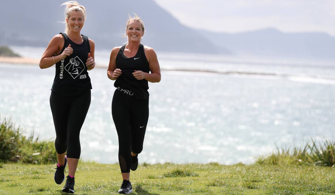 Final preparations: Ellie White (left) and Laurie Johnston will run a marathon in Huskisson on Sunday. Picture: Robert Peet.