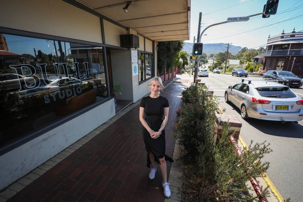 Parking: April Dimovitch from Bulli Studio hair salon doesn't think her business would be directly affected by a ban on parking on the Princes Highway, but can see it would be a problem for those around her. Picture: Adam McLean