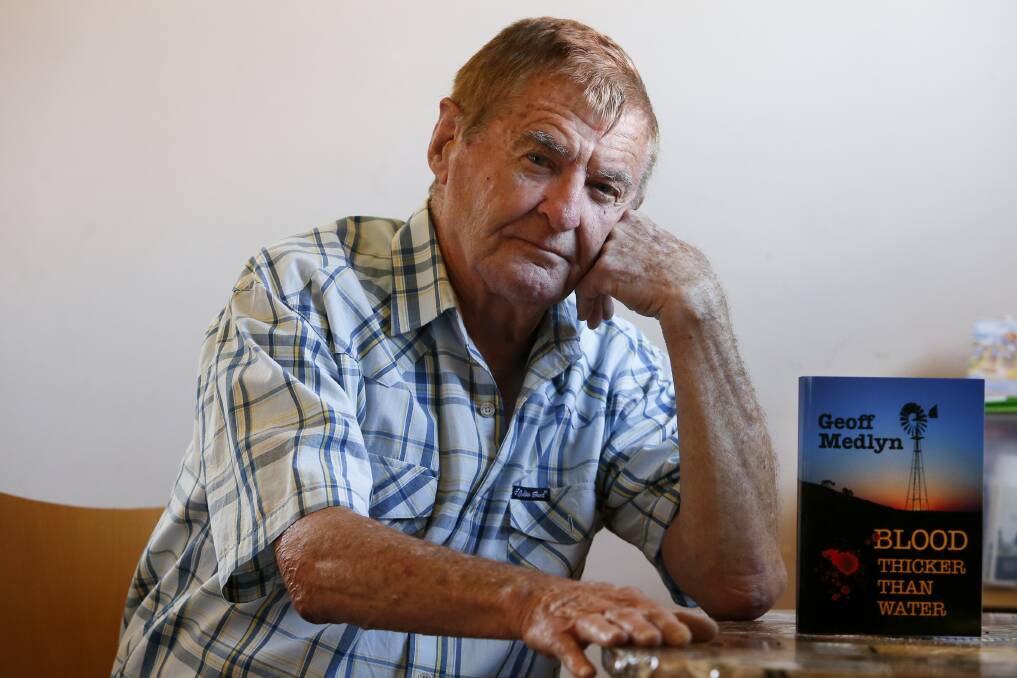 Finished: After years of coming up with various ideas for stories, Towradgi writer Geoff Medlyn has published his first book, Blood Thicker Than Water. Picture: Anna Warr