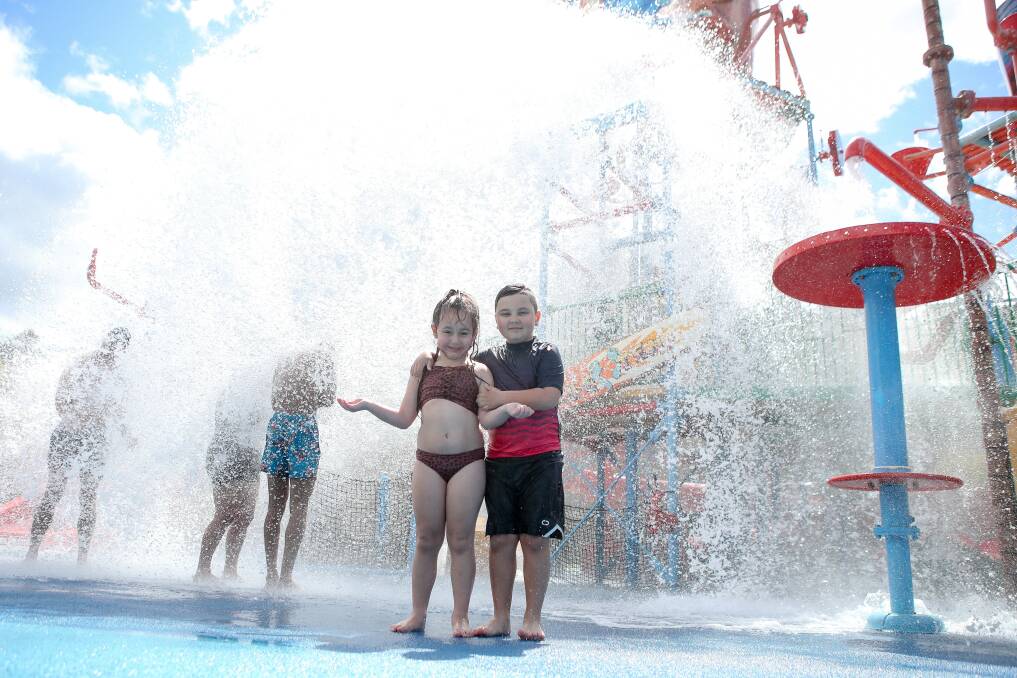 Jamberoo is expected to reach temperatures in the low 30s this weekend, according to Weatherzone. Siblings Mason and Ruby Murtezovski at the Jamberoo Action Park in September. Picture: Adam McLean.