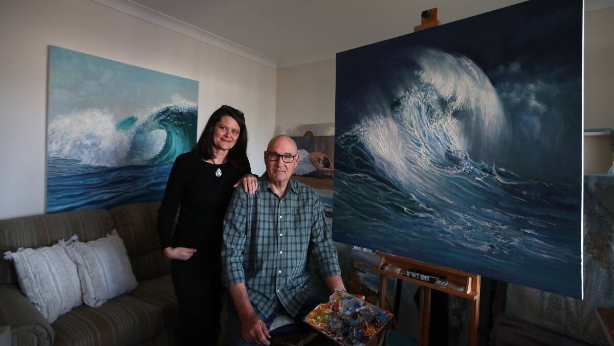 Artist couple Marc Poisson and Janetha Poisson-Lyon will be exhibiting paintings in Wollongong and Windang in October and November. Picture: Sylvia Liber