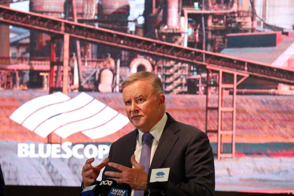 Deal: State governments who want federal money will have to use local steel under a policy announced by Labor's Anthony Albanese. Picture: Robert Peet