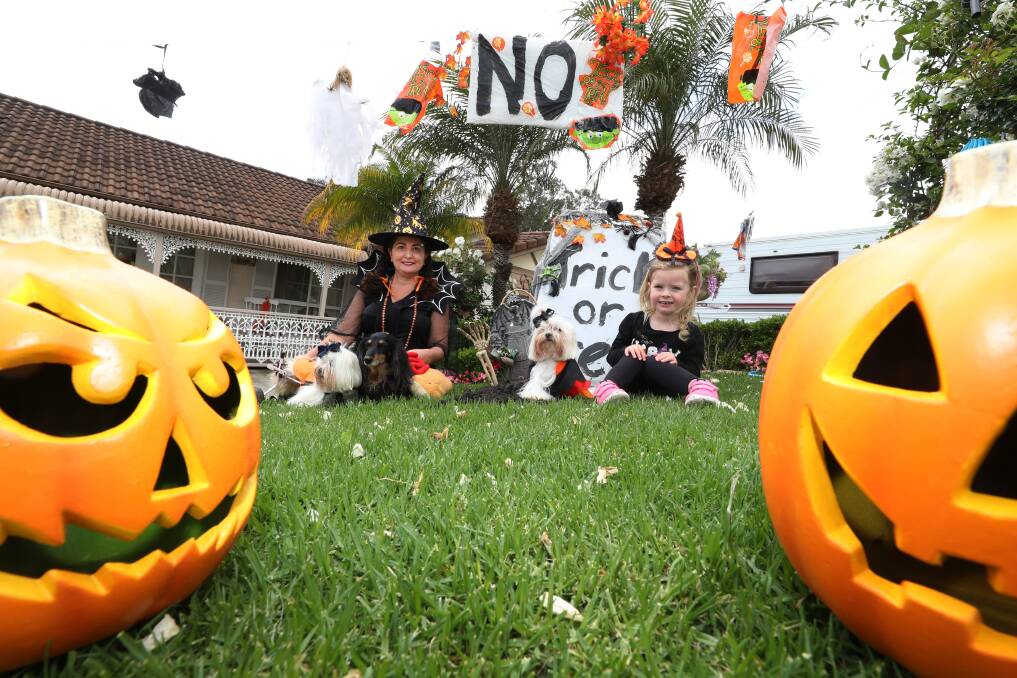 'As soon as Halloween's done, we pack it away and start Christmas,' says Liz Kemp of Albion Park. The Hillside Drive home won't be offering lollies due to COVID-19 but is still in the spirit. Picture: Robert Peet