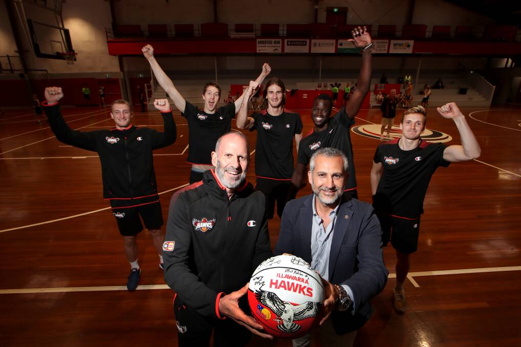 OVER THE LINE: 'Illawarra' has returned to the Hawks logo after meeting the NBL's lofty membership target with the help of major sponsors. Picture: Sylvia Liber