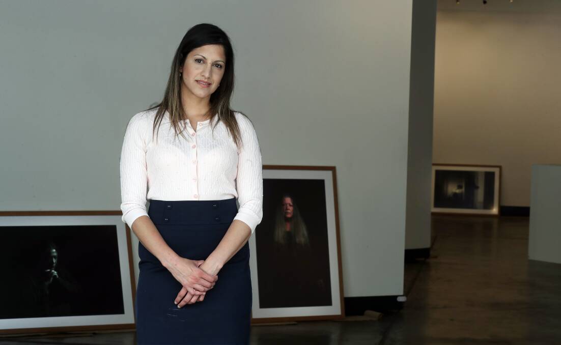 Psychiatrist Dr Karen Wiliams at Project Contemporary Artspace during the installation of the Domestic Violence Victim Art Exhibition. Picture: Robert Peet