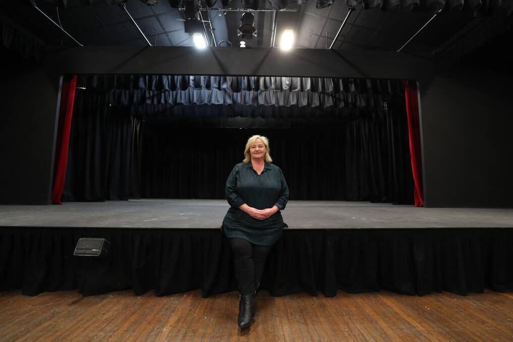 Arcadians president Liza Allen at the renovated Miner's Lamp Theatre in Corrimal. Their theatre season restarts in March with Sweeney Todd. Picture: Robert Peet
