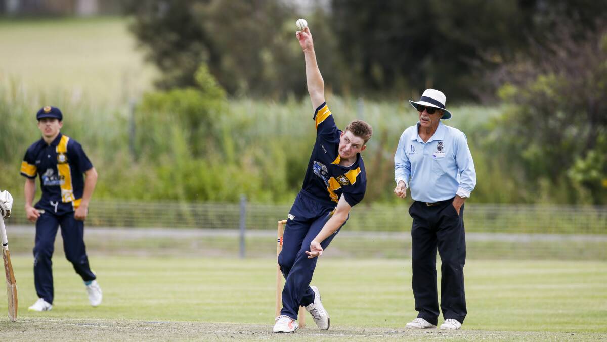 Wicket taker: Lake Illawarra bowler Blake Roach. Picture: Anna Warr.