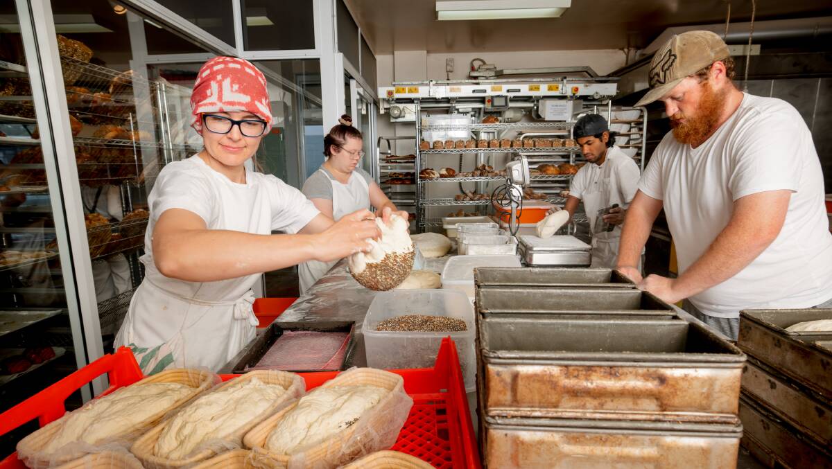 Honor Bread bakers Chloe Spear, Lily Ballantye, Anjan Prasad, and Alexander Summers. Picture: Sitthixay Ditthavong