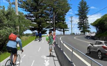 Wollongong City Council's artist impression of the safety barrier near Toxteth Ave. 
