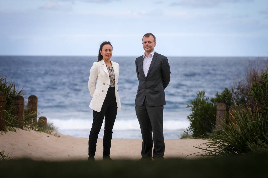 Thomas Hansen of Equinor and Emily Scivetti of Oceanex during a visit to Wollongong to talk up local suppliers last October. Picture by Adam McLean.
