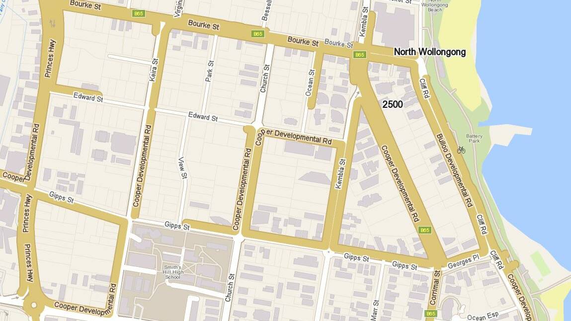The Cooper Development Rd has popped up on Corrimal St, Church St, Keira St and even part of Gipps under the WhereIs glitch.