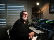 TAKING OFF: Phil Dye in his Thirroul studio where he produces the podcast Marking The Role, which was giving teachers a voice at a time when tensions were high. Picture: SYLVIA LIBER.