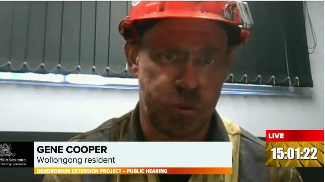 IDENTITY: Coal miner Gene Cooper nailed it when he said Wollongong would be a very different place without coal. (Screen grab from IPC on Zoom)