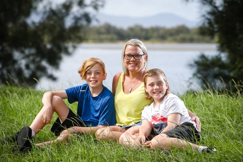 TOUGH TIMES: Lisa Ward-House with her sons Liam House (11) and Aidan House (9). Lisa has been on Jobseeker and Jobkeeper at various stages over the past year and says it's going to make things tougher when the supplement is cut. Picture: Adam McLean