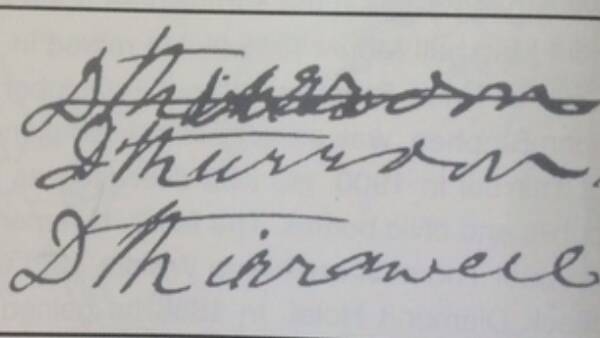 A WRITING UNEXPECTED: Archibald Campbell's note to Railways, suggesting Dthirrawell.