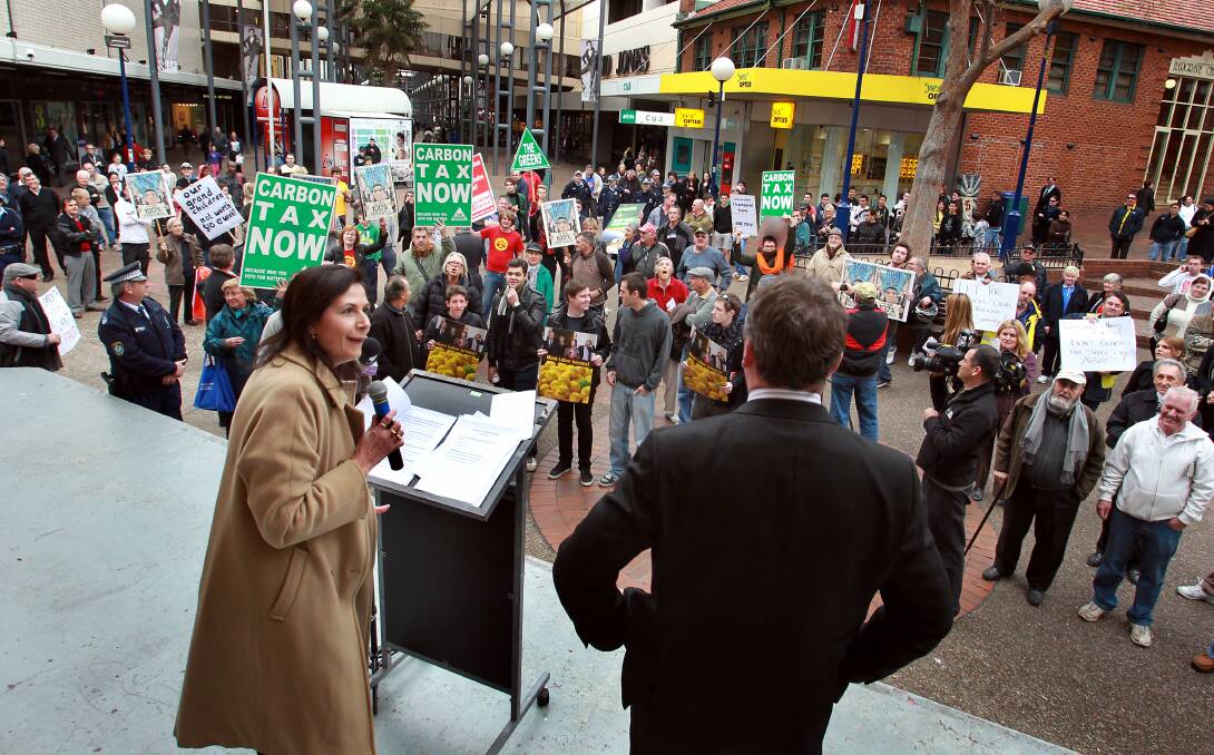 The Senator and Barnaby Joyce were willing combatants in a shouting match with climate protesters in Wollongong in 2011.