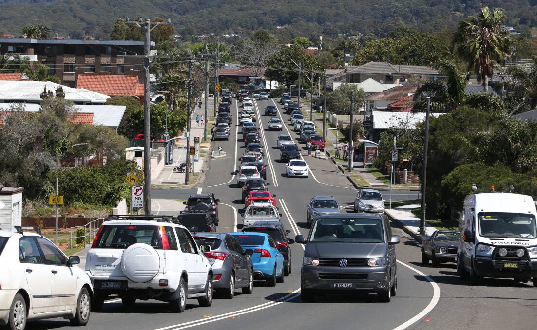 STAY A LITTLE LONGER: Visitors to Thirroul on popular holidays far exceed the capacity of the single-lane road.