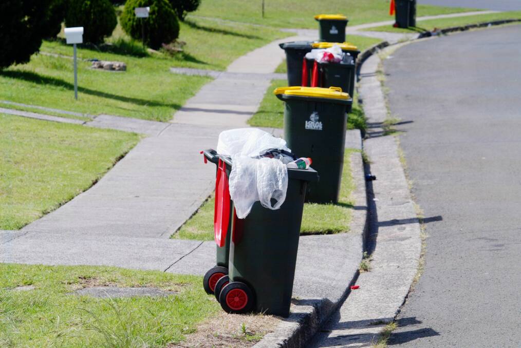 Garbage bin collection fees are about to jump in Wollongong. File picture.