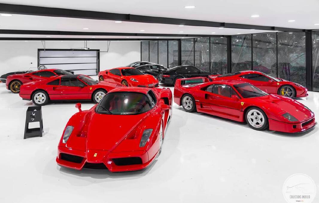 Matt Latimore's stable of Ferraris. Picture from Facebook/Collections unveiled.