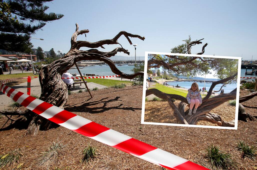 DEVASTATION: The scene at Belmore Basin. INSET: Isabelle Warr-Smith snapped by her grandma Helen Warr in June this year.