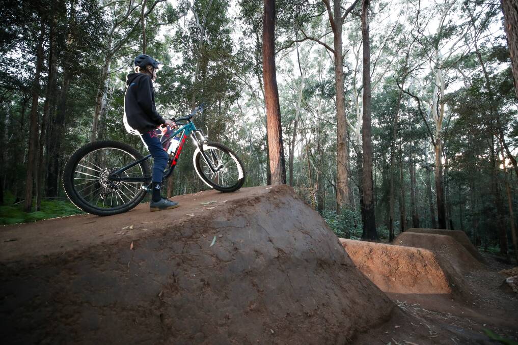 A mountain bike rider at the popular track known as Possums at Woonona. Picture: Adam McLean