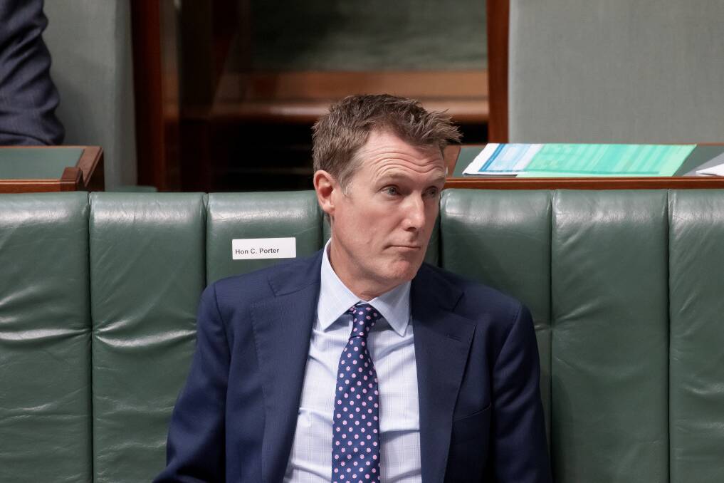 DIDN'T READ IT: Christian Porter in parliament in February.