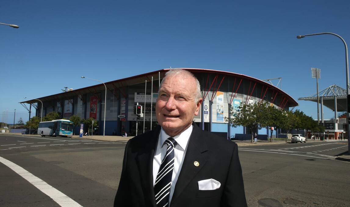 Lord Mayor Gordon Bradbery pictured in 2013, pushing for the upgrade of the WIN Entertainment Centre.