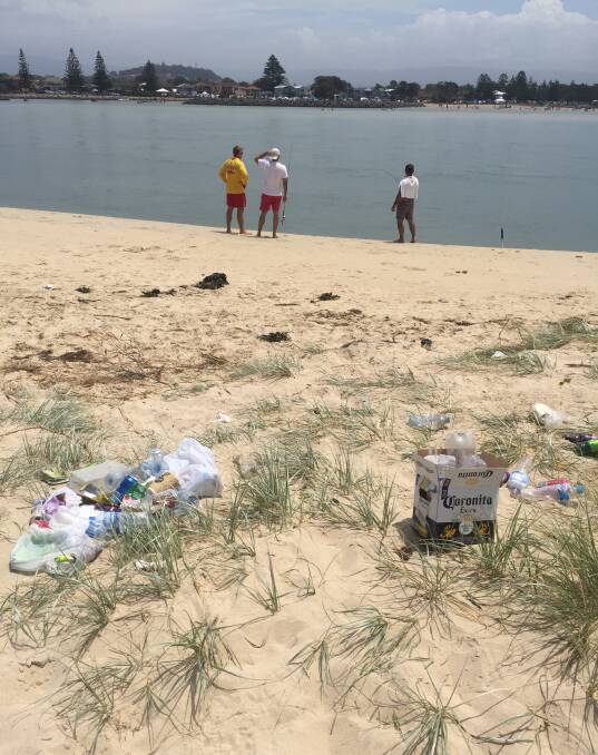 Blight: Nothing spoils the Lake Illawarra view like some piles of rubbish.