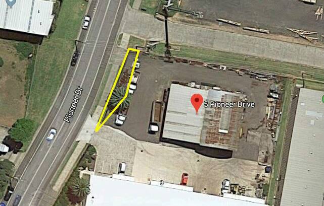 ENCROACHMENT: The yellow shape is a rough indication of the area proposed for sale on Pioneer Drive, Woonona.