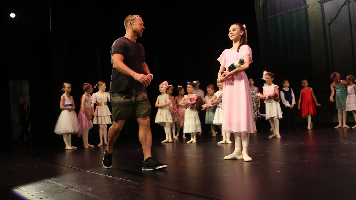 Instructor Marshall Rowles on stage during Nutcracker rehearsals. Photo: Sylvia Liber