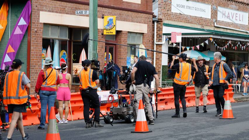 Filming of Return to Paradise in Austinmer in March. Picture by Anna Warr.