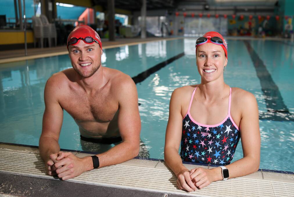 Olympians David and Emma McKeon take a break from training.