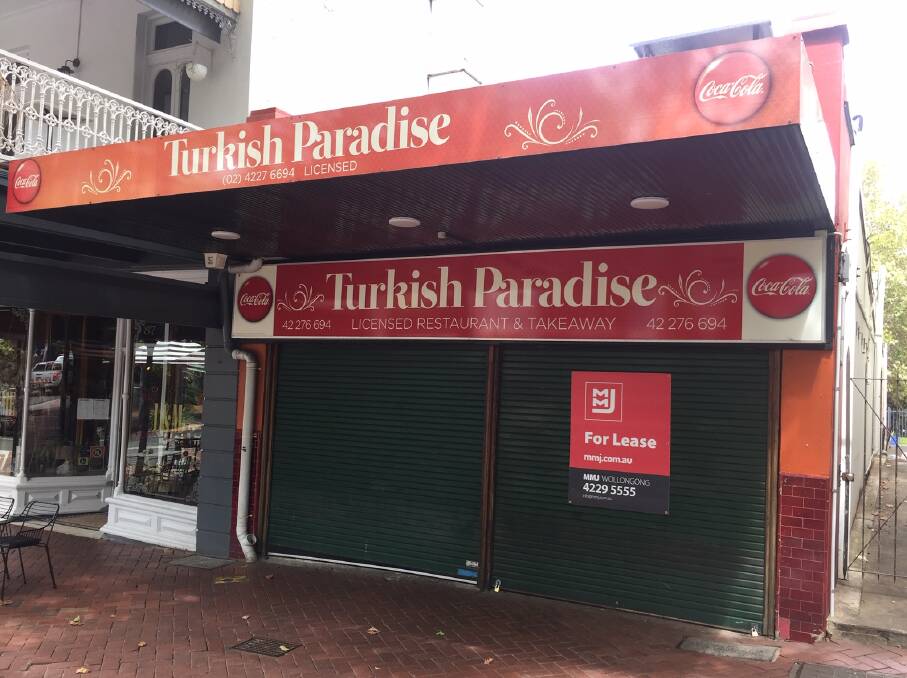 SHUTTERED: There's no coming back for Turkish Paradise, with the 'for lease' sign going up on the store's rollerdoors.