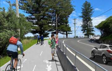 Wollongong City Council artist impression of the corner at the south end of Austinmer Beach.