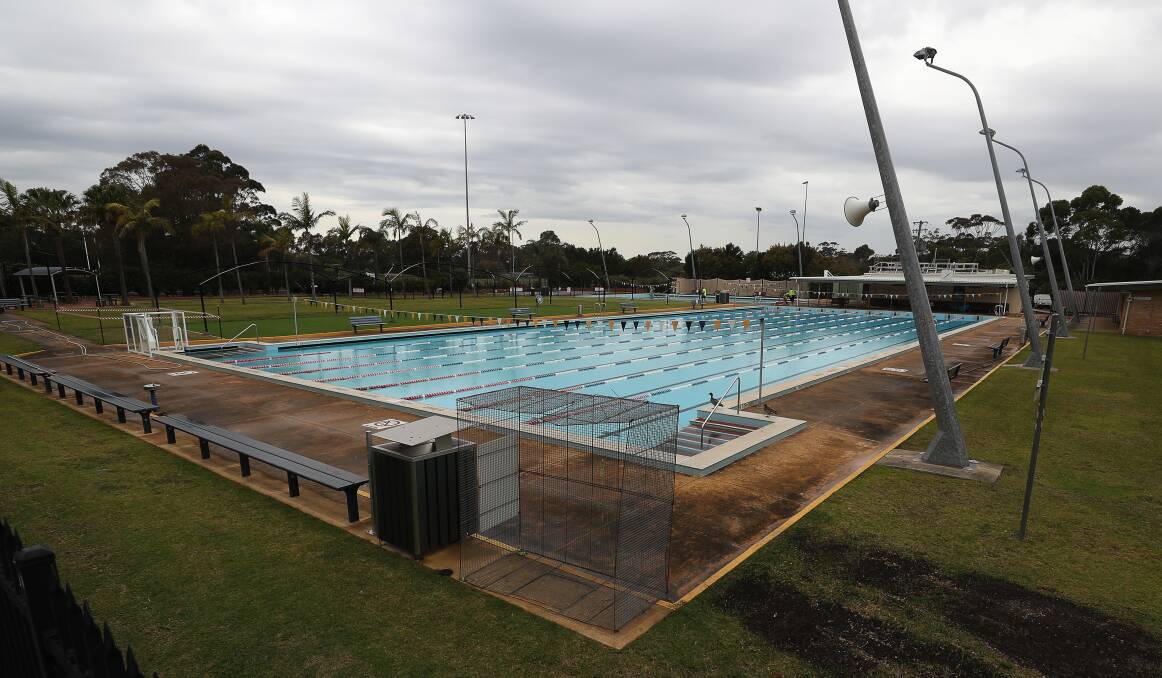 SPLASHBACK: Corrimal Pool on Wednesday was ready and full of water but empty of people. Picture: ROBERT PEET.