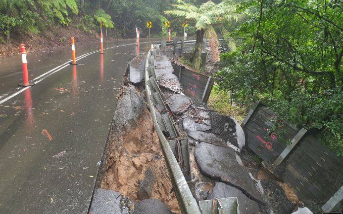 CARNAGE: Workers had heard the earth moving during the night. Picture courtesy Kiama council.