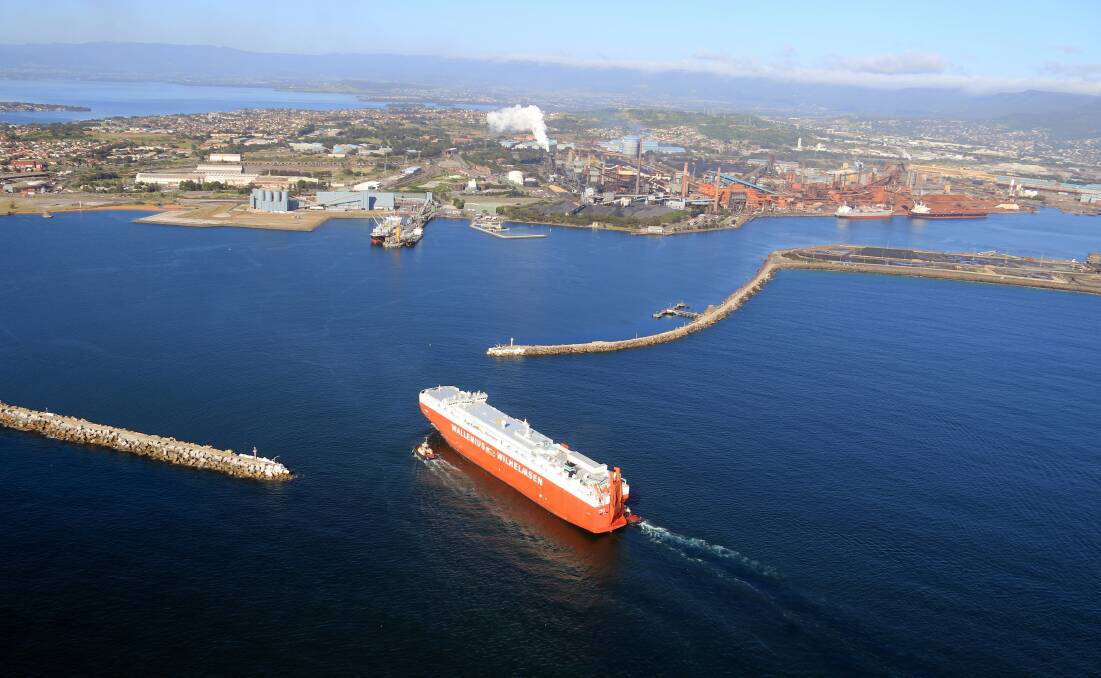 GREENING THE FLEET: A car carrier enters Port Kembla. Ships will soon be rewarded for reducing their air pollution, NSW Ports says. Picture: Col Douch.