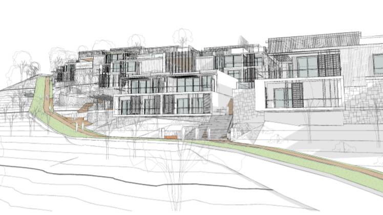 APPLICATION: A view of the proposed buildings, as seen in the plans.