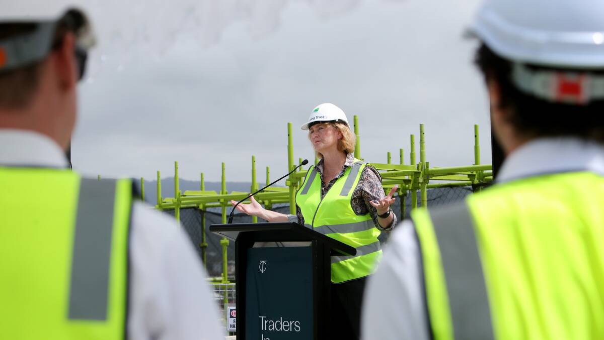 Housing Trust chief executive officer Michele Adair, speaking at the Northsea development in December 2023. Picture by Sylvia Liber