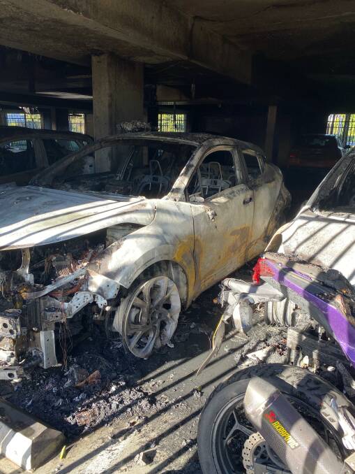 Michelle Waples' almost new car was destroyed in the fire. Picture: Supplied