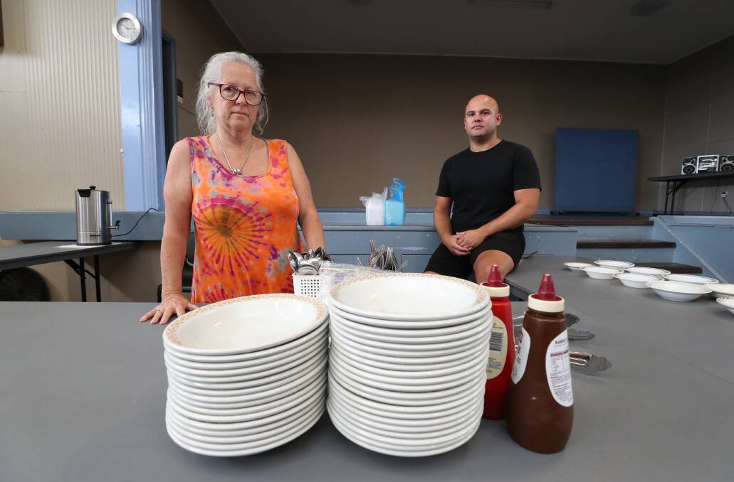 Warrawong Residents Forum kitchen coordinator Donna Walsh and manager Ash Castro are concerned the free lunch program will fold without more funding. Picture by Robert Peet.