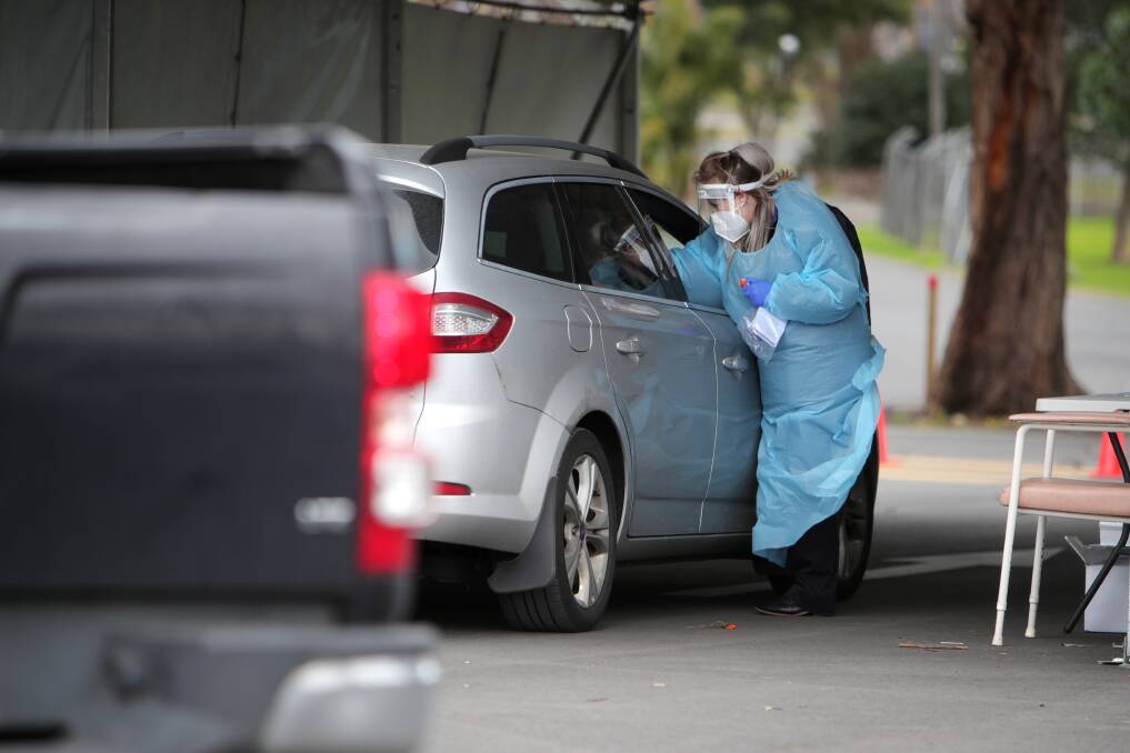 OUTBREAK: Illawarra residents roll up for testing at the Albion Park drive-through clinic. Picture: Sylvia Liber