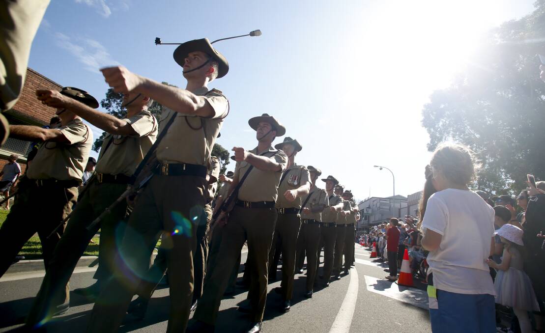 HONOUR: Wollongong's 2019 Anzac Day march. Picture: Anna Warr
