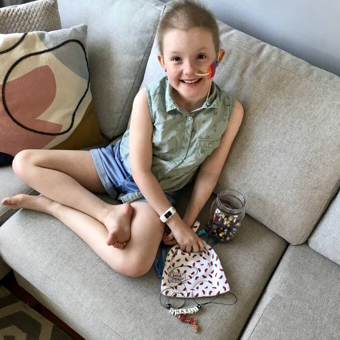 RESILIENT: Charli Gerrey, pictured with her Camp Quality Beads of Courage, was diagnosed with leukaemia in May last year and has inspired more than 40 people to raise money in her name. Picture: Supplied