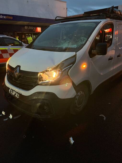 The van involved in the crash.