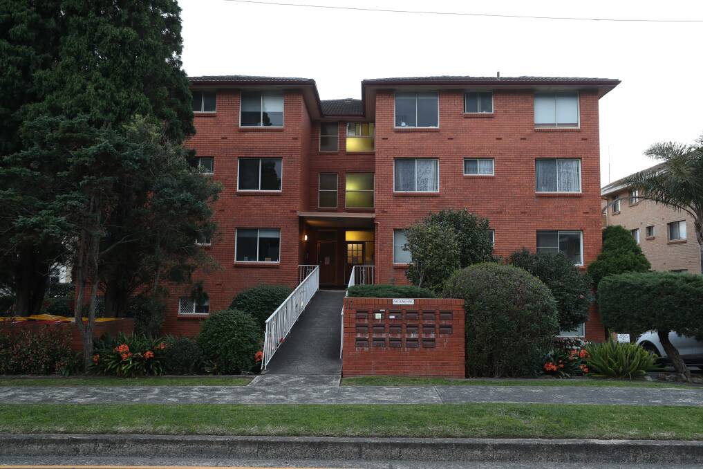 All residents of this Corrimal Street apartment block are in isolation. Picture: Robert Peet