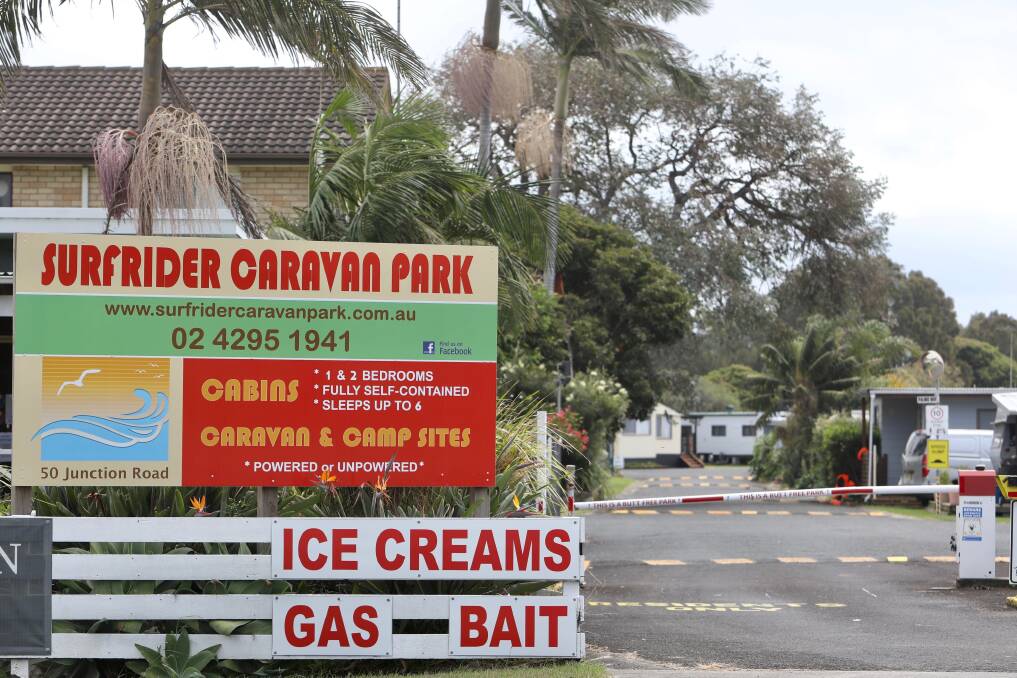 CRIME SCENE: A 53-year-old man suffered stab wounds and lacerations after two people allegedly attacked him at a Barrack Point caravan park overnight. Picture: Adam McLean